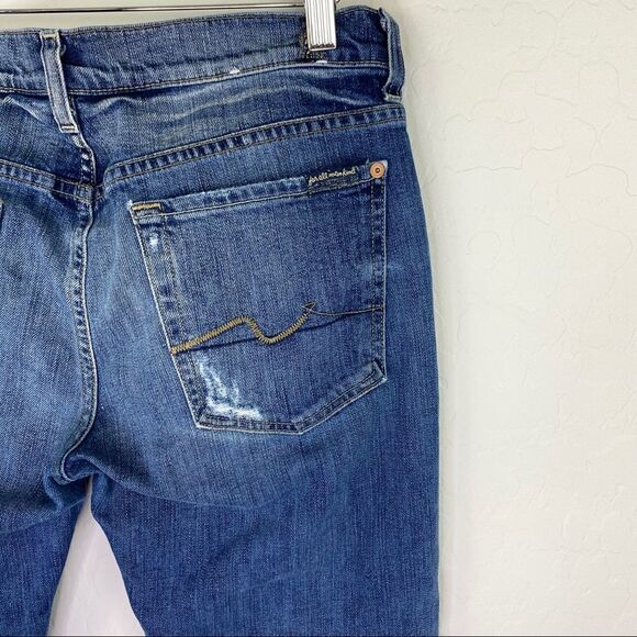 7 forallmankind crop Josephine midrise medium wash size 28 - Picture 3 of 7